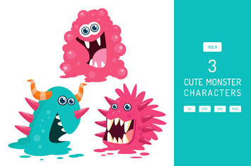 Cute Monster Characters Vol.8