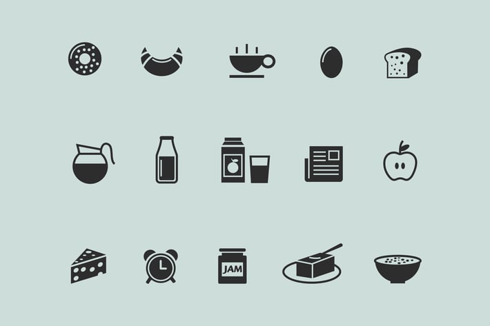 15 Breakfast Icons
