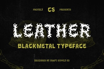 Leather – Black Metal Font