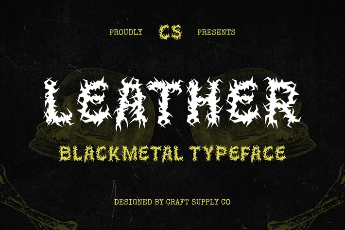 Leather – Black Metal Font
