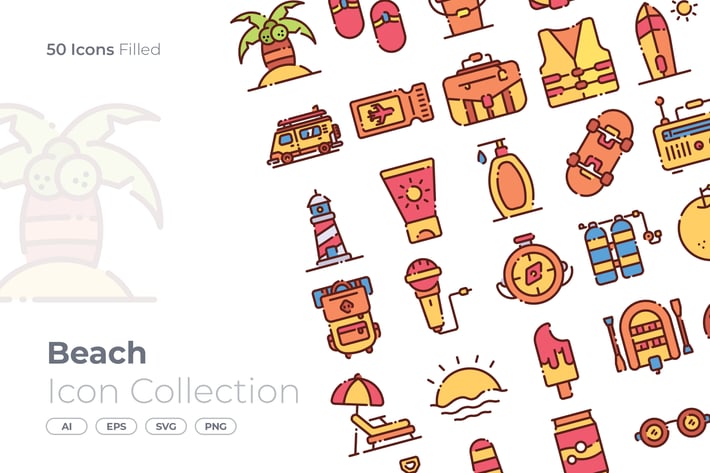 Beach Filled Icon