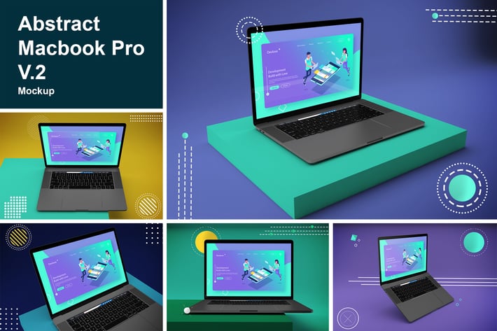 Abstract Macbook Pro Mockup V.2
