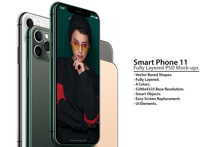 iPhone 11 Layered PSD Mock-ups