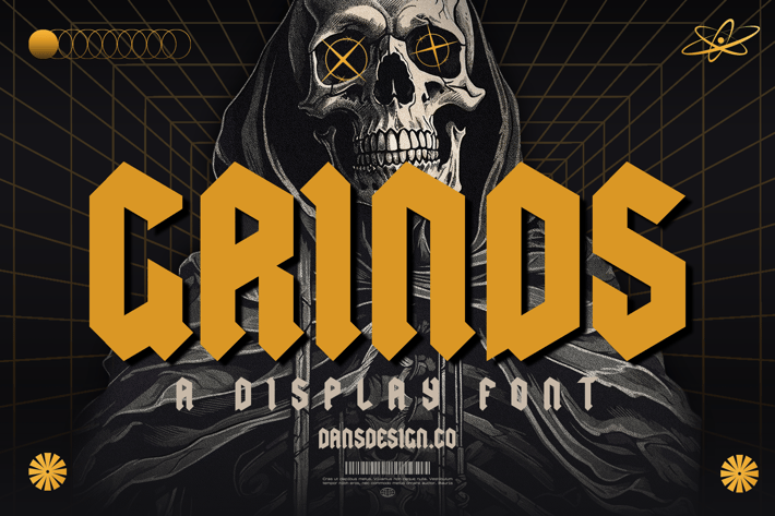 Grind Modern Blackletter Metal Display Font