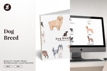 Dog Breed hand-drawn illustration