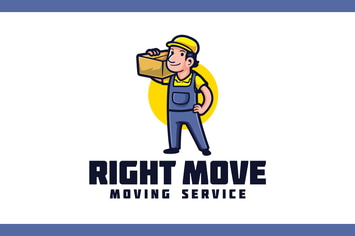 Cartoon Retro Mover - Moving Service Logo