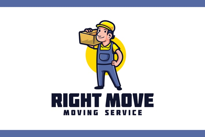 Cartoon Retro Mover - Moving Service Logo