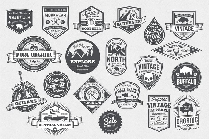 20 Vintage Style Badges and Logos