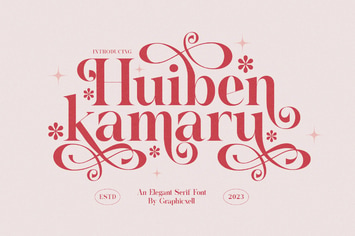 Hubein Kamaru Elegant Ligature Serif Font Typeface