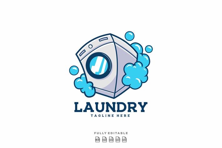 Laundry Logo Mascot Template
