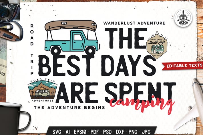 Best Camping Days Badge Vector Retro Graphic Logo