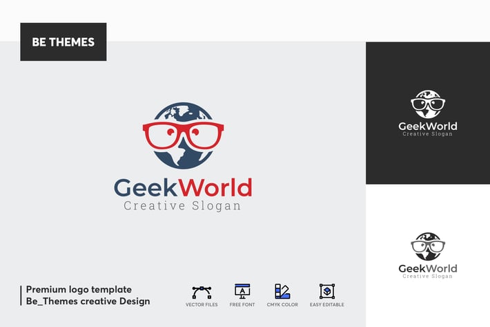 Geek World Logo Template