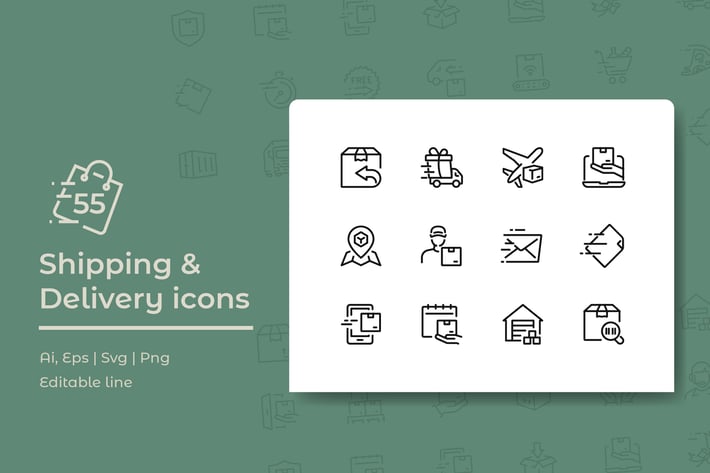 55 Shipping and Delivery Icons