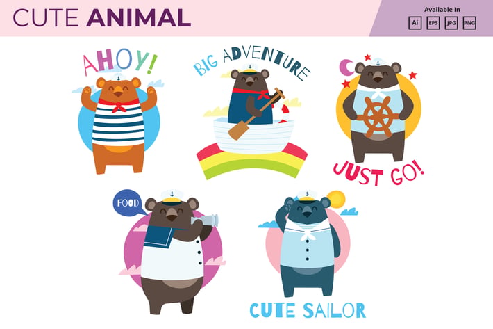Sailor bear collection JPG PNG