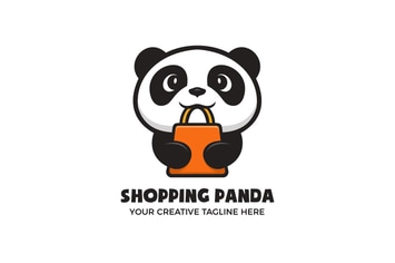 Online Shop Cartoon Mascot Character Logo Template