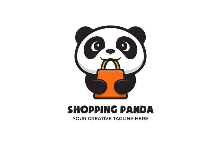 Online Shop Cartoon Mascot Character Logo Template