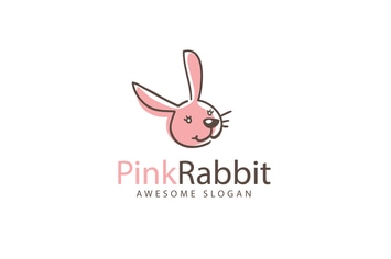 Pink Rabbit Logo Template