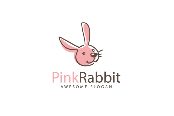 Pink Rabbit Logo Template