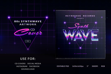 80s Synthwave Cover Artwork