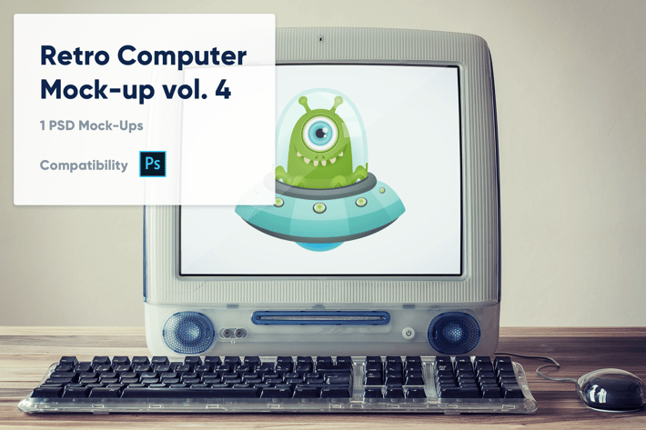 1 Retro Computer Mockup vol. 4