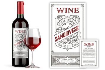 Vintage Wine Set Labels