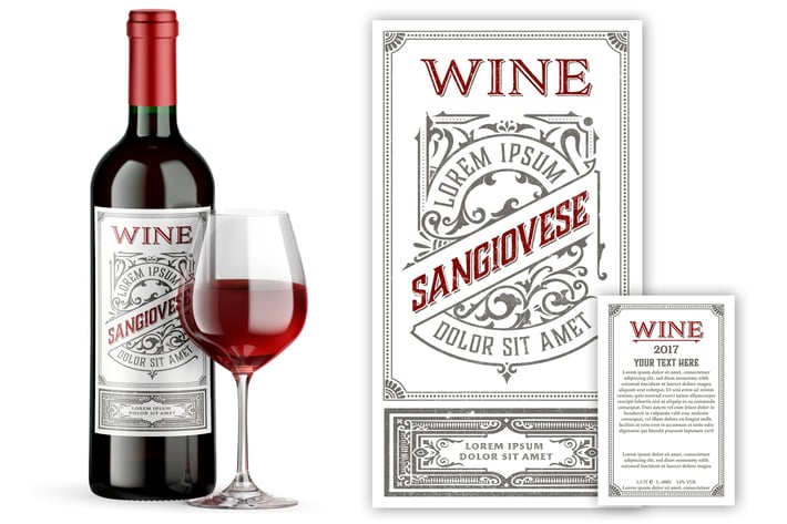 Vintage Wine Set Labels