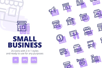 Small Business Icons (Line and Solid)