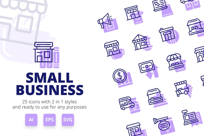 Small Business Icons (Line and Solid)