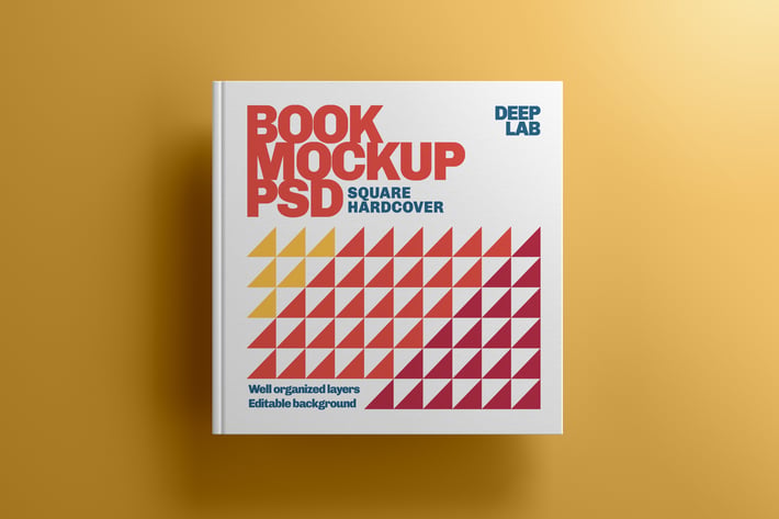 Square Book Hardcover Mockup